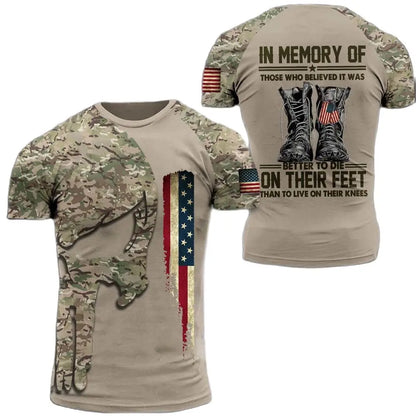 ARMY-VETERAN 3D Print Men's T-shirts Amercian Soldier Casual Round Neck Loose Short Sleeve Camouflage Commando Men Clothing 6XL