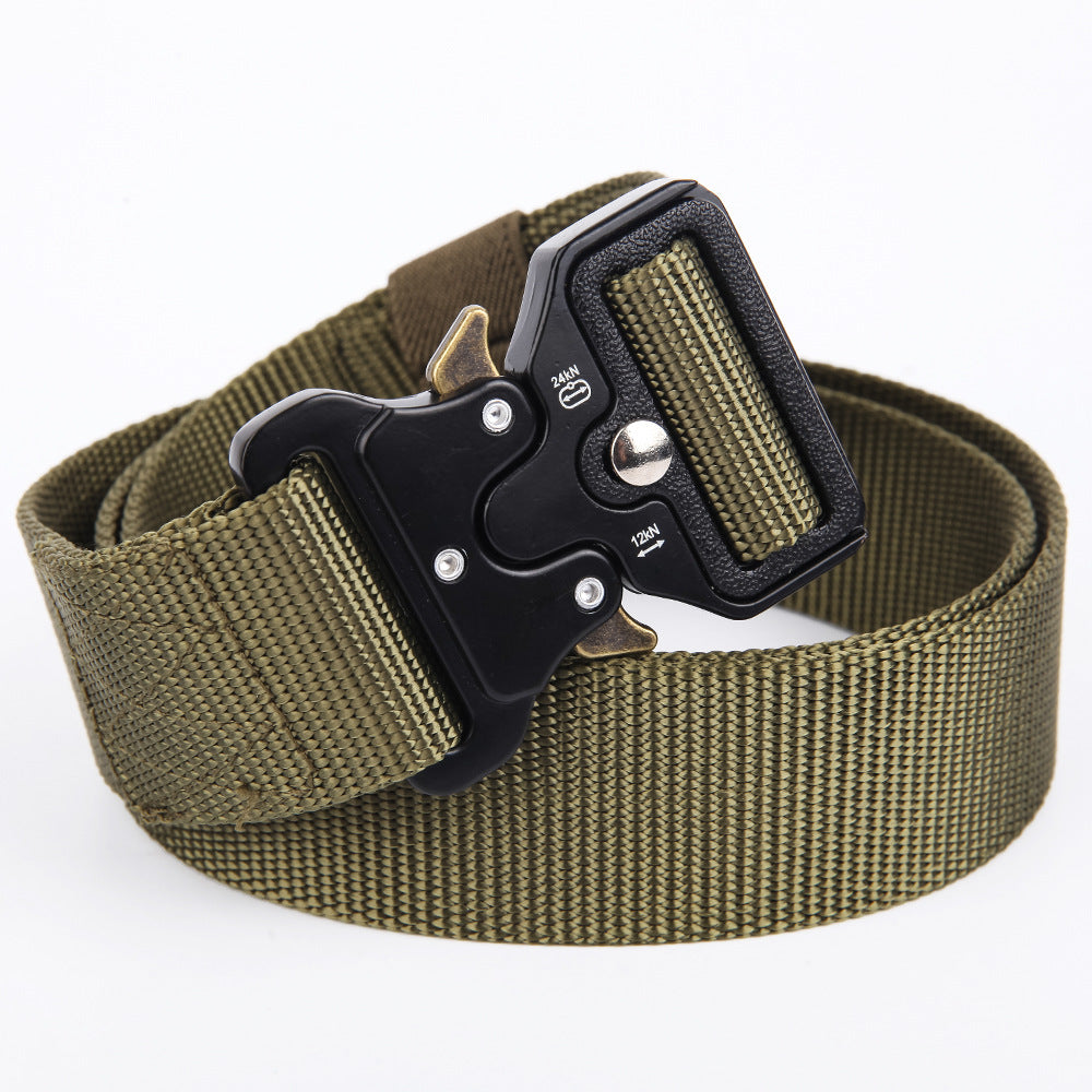 Men's Cobra buckle military style nylon tactical belt outdoor sports multi-function nylon woven belt