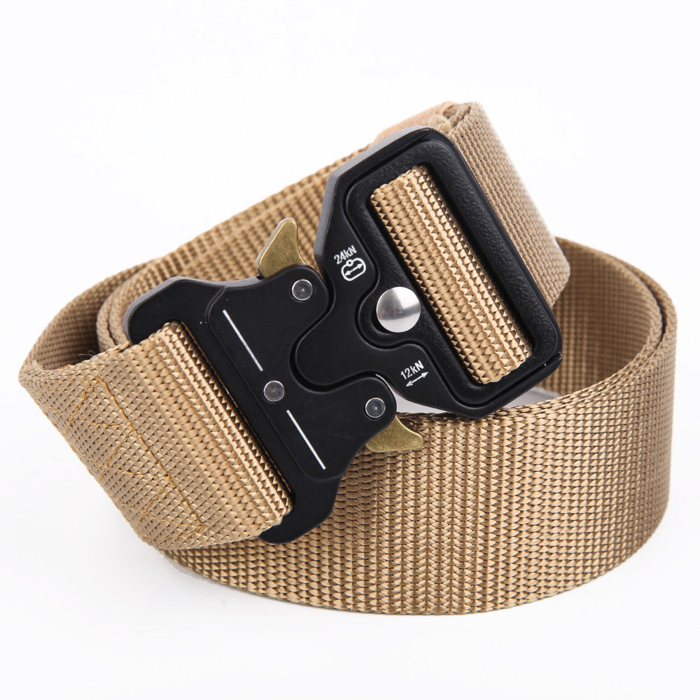 Men's Cobra buckle military style nylon tactical belt outdoor sports multi-function nylon woven belt