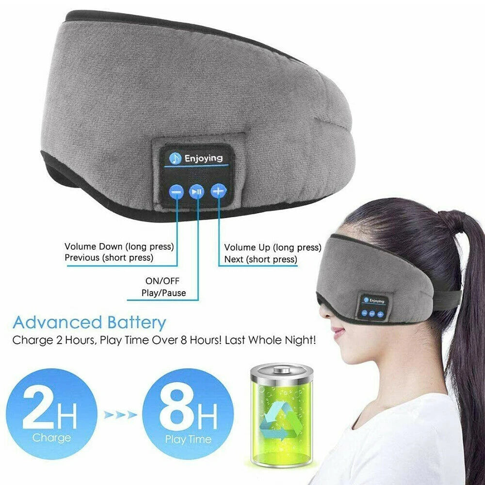 Travel Rest Aid Eye Mask Sleeping Eye Cover Padded Soft Eyes Mask Blindfold Eyepatch Bluetooth Music Eyepatch Relax Beauty Tools